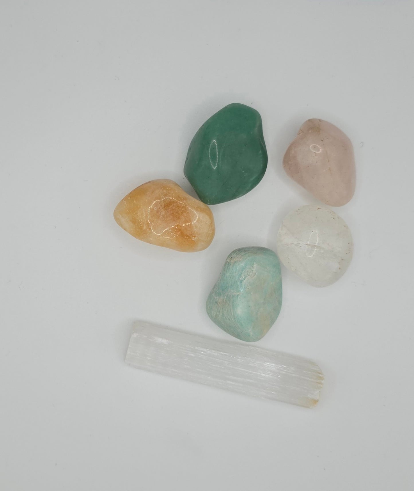 6-Piece Crystal Healing Set—Cleansing, Love & Protection