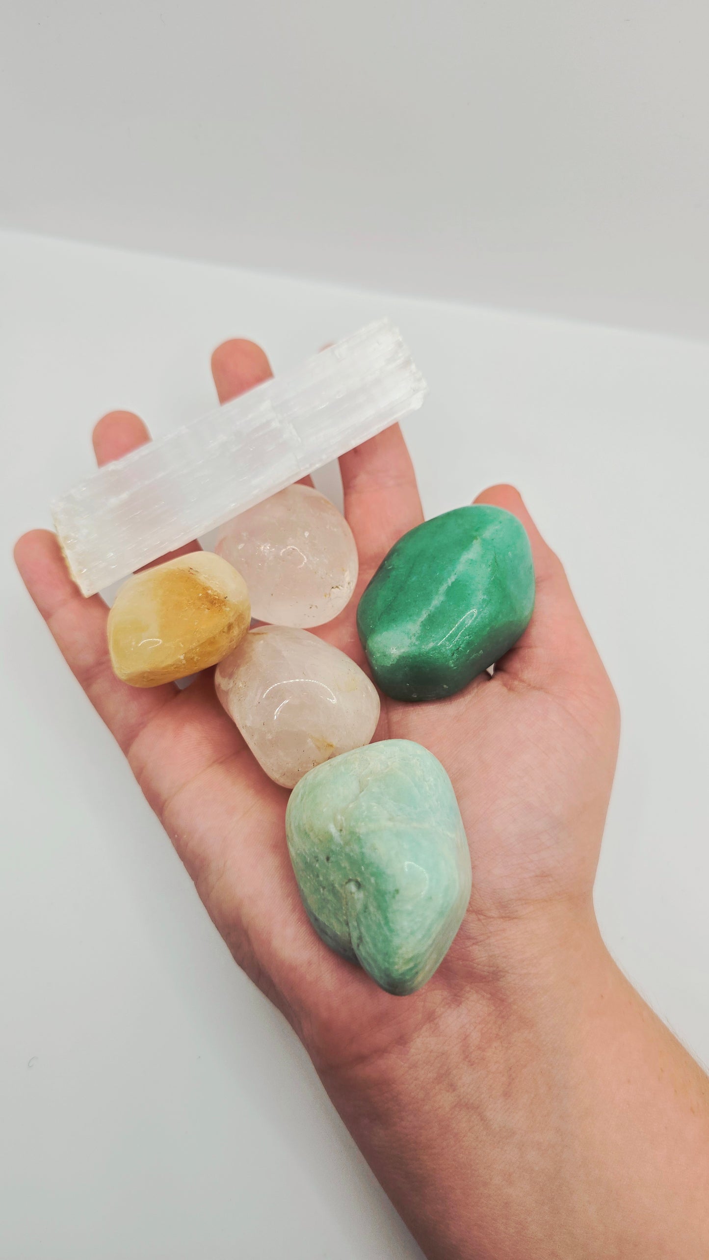 6-Piece Crystal Healing Set—Cleansing, Love & Protection