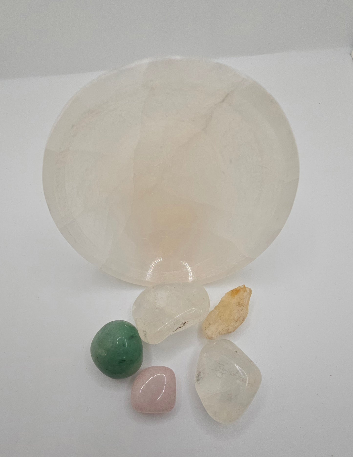 Selenite Charging Bowl- Crystal Cleansing + Energy Purification (Crystals Not Included)