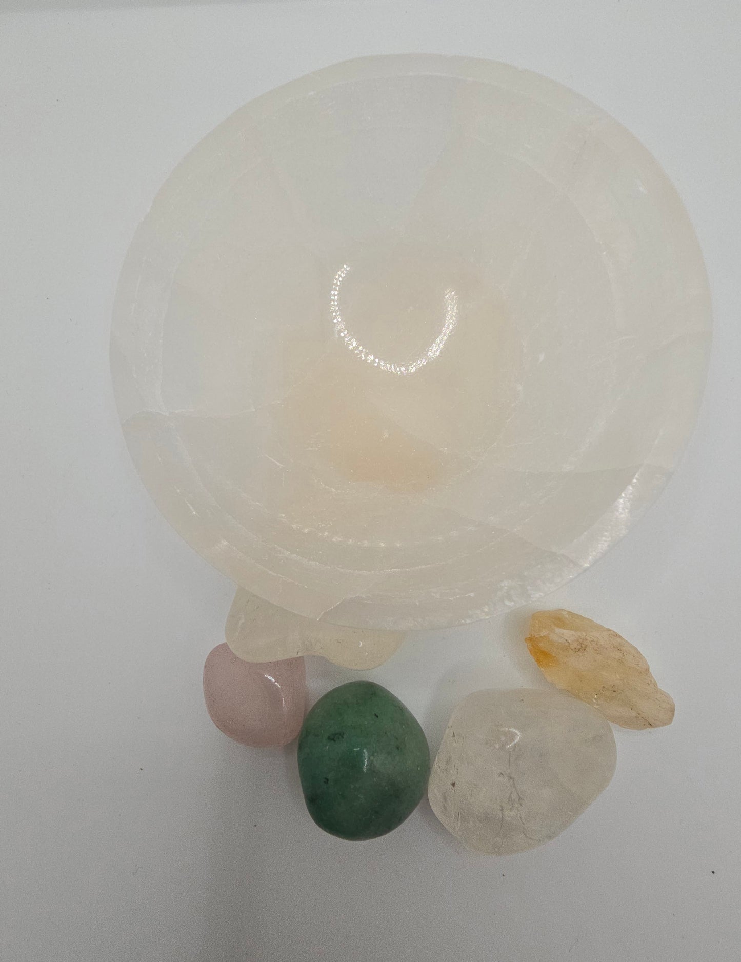Selenite Charging Bowl- Crystal Cleansing + Energy Purification (Crystals Not Included)