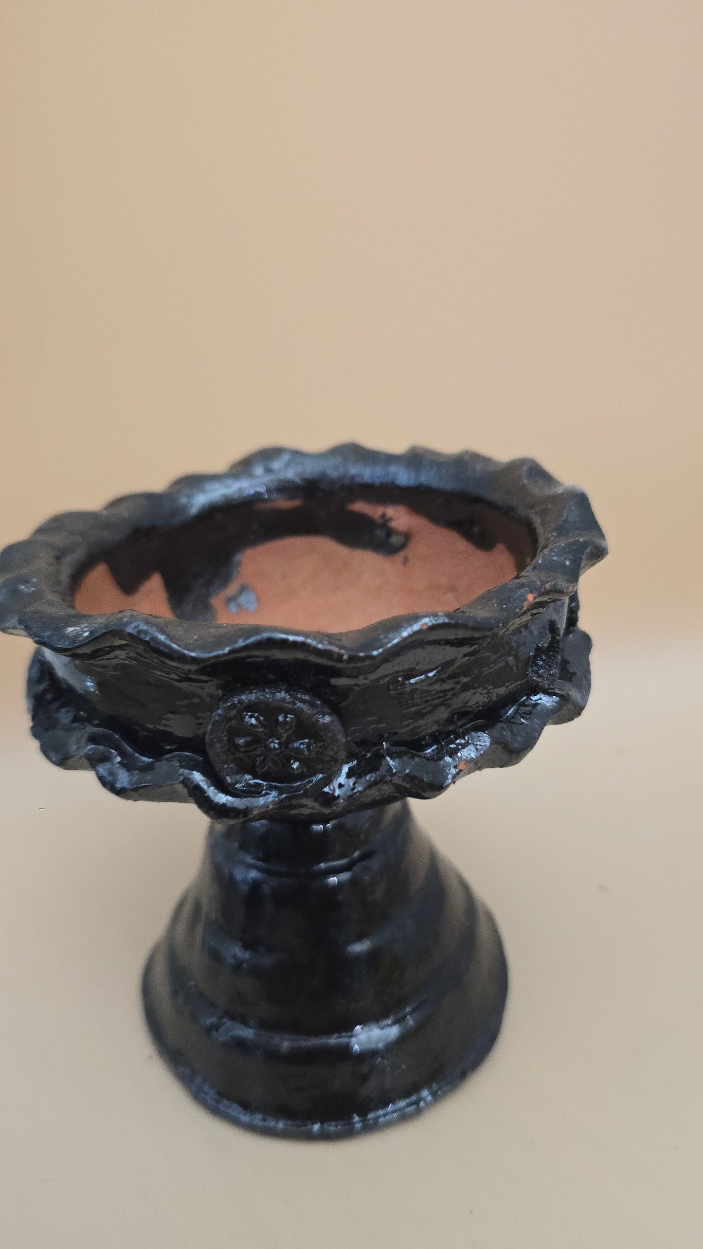 Handmade Black Clay Incense & Copal Burner – Mexican Artisan Ceramic – AYNI Ritual Burner