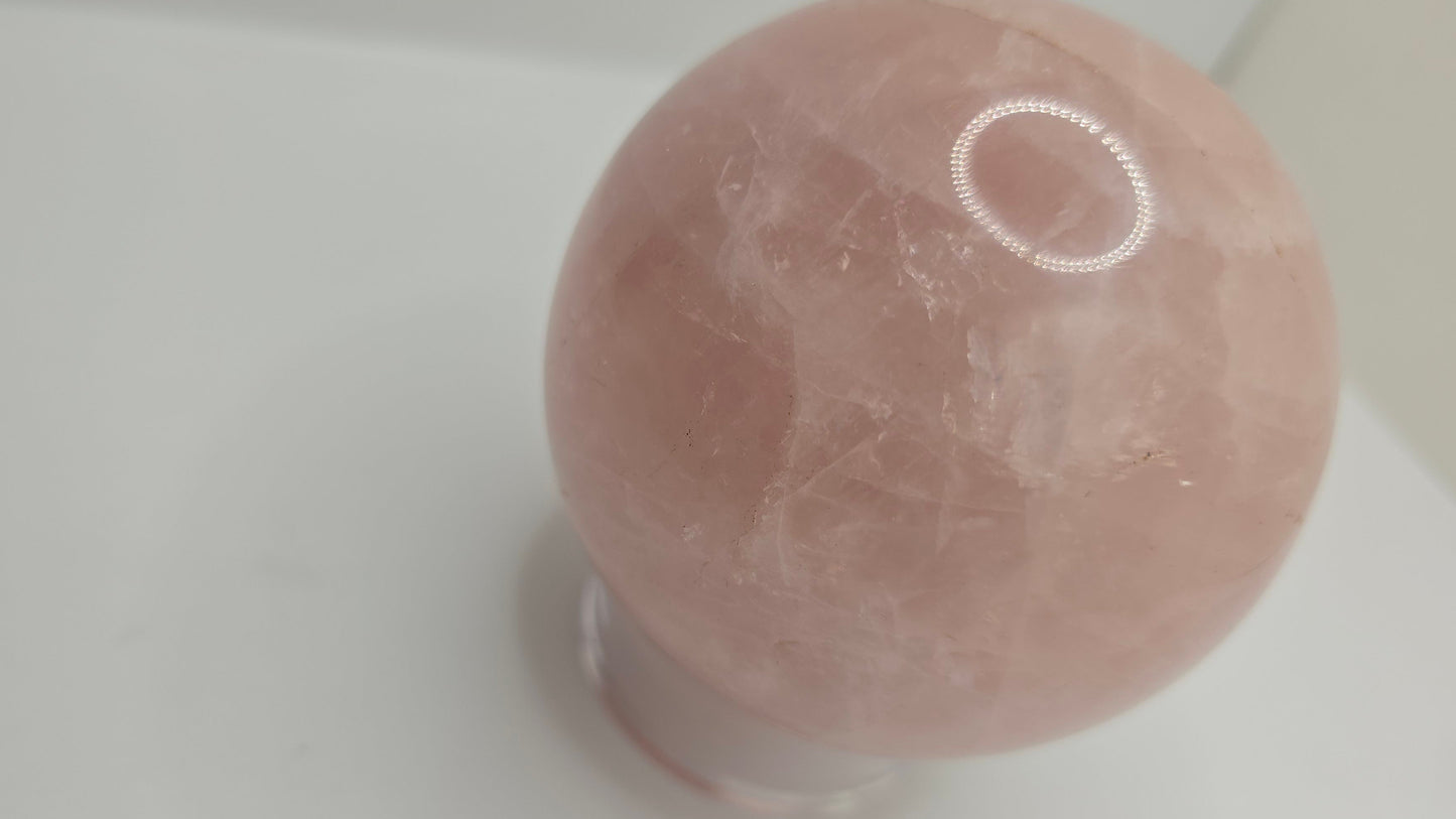 Rose Quartz Sphere lNatural Crystal for Love & Emotional Healing