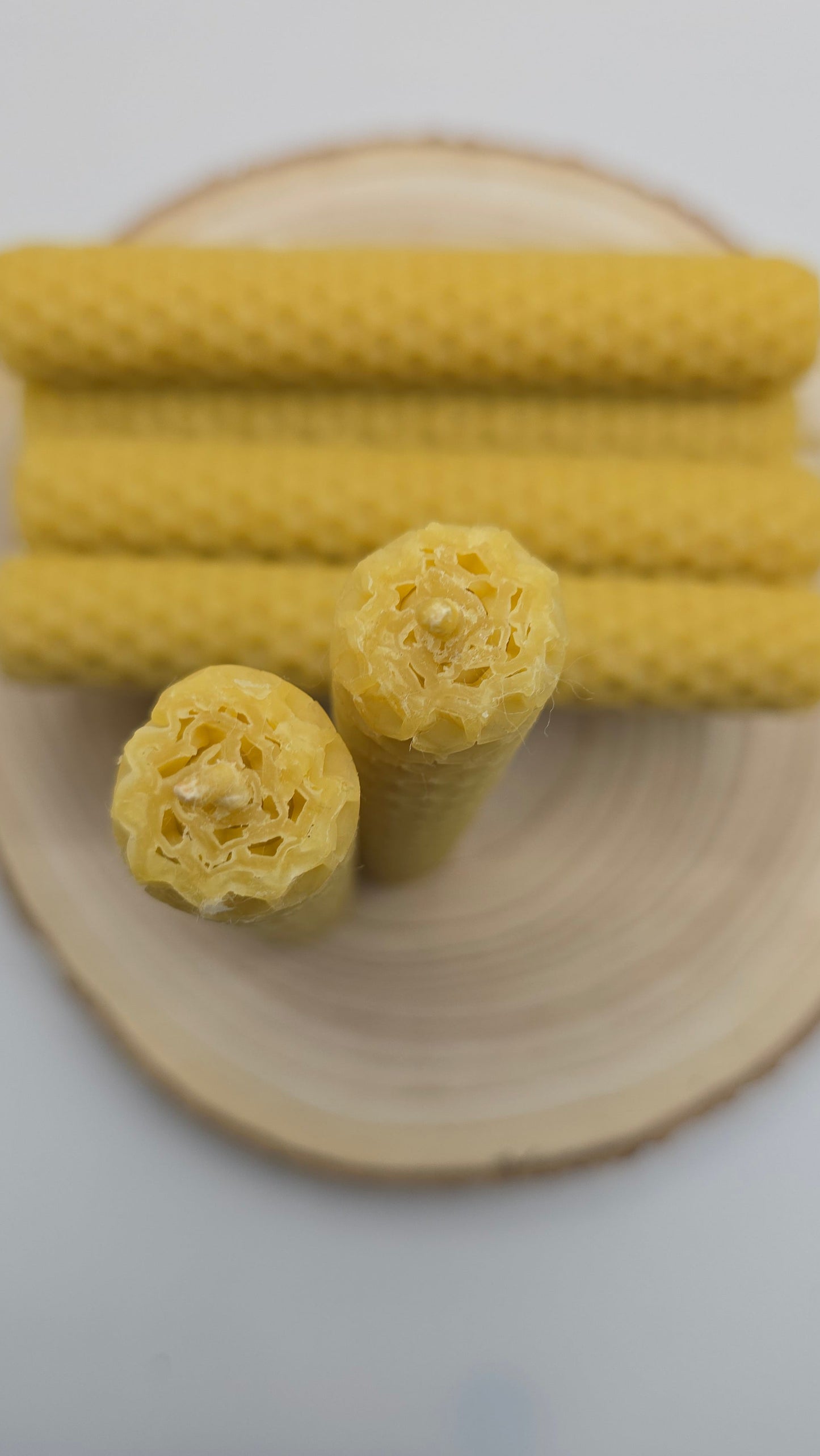 Large Beeswax Candles (10 Pack) | Natural Honey Ritual Candles for Meditation & Intention Setting