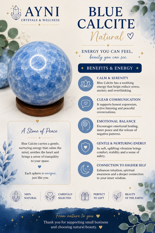 Blue Calcite Sphere| Natural Crystal for Calm & Communication