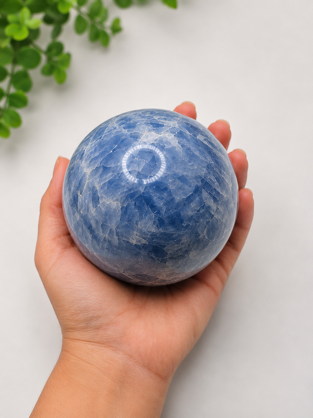 Blue Calcite Sphere| Natural Crystal for Calm & Communication