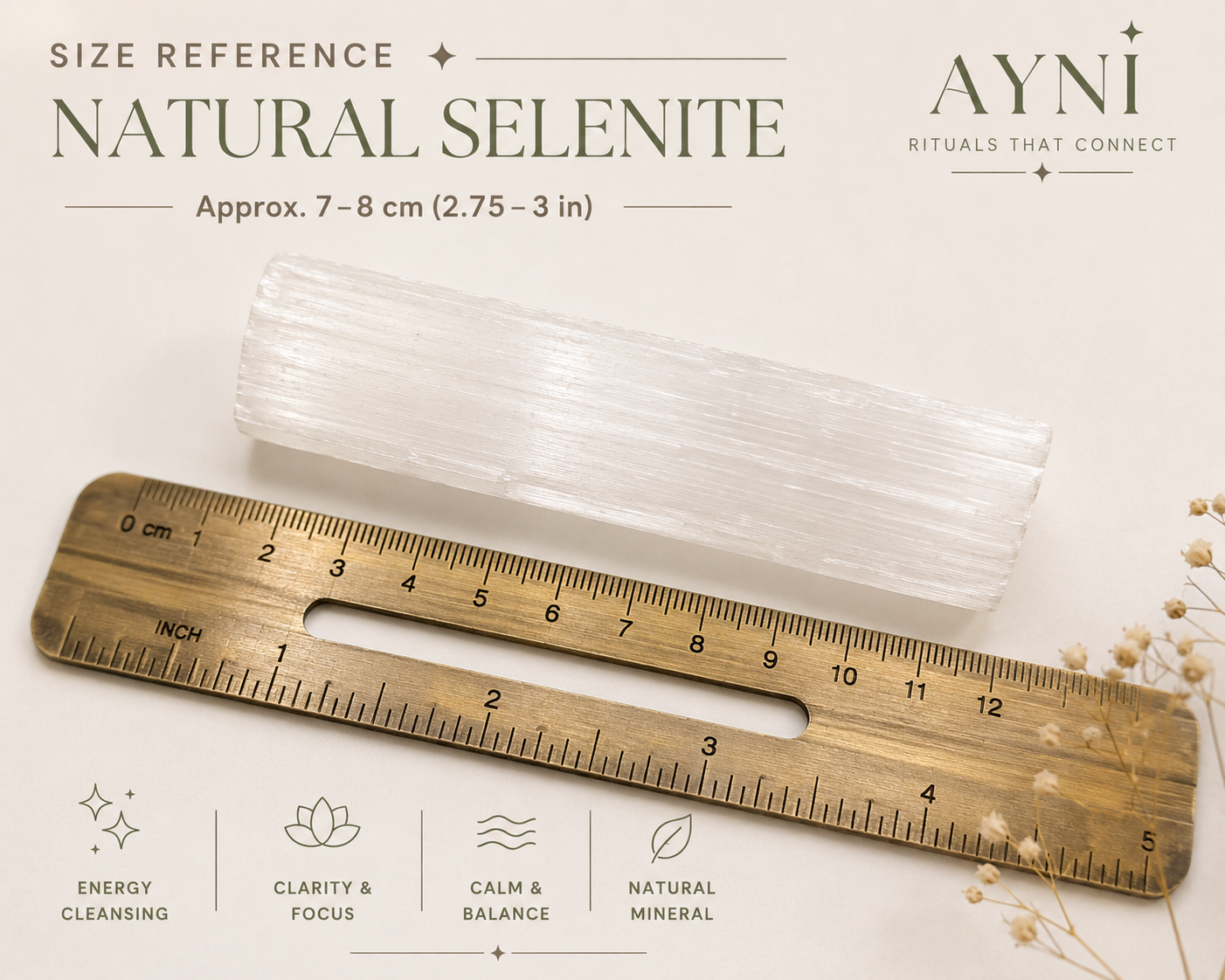 Natural Selenite Wand| Energy cleansing Crystal|